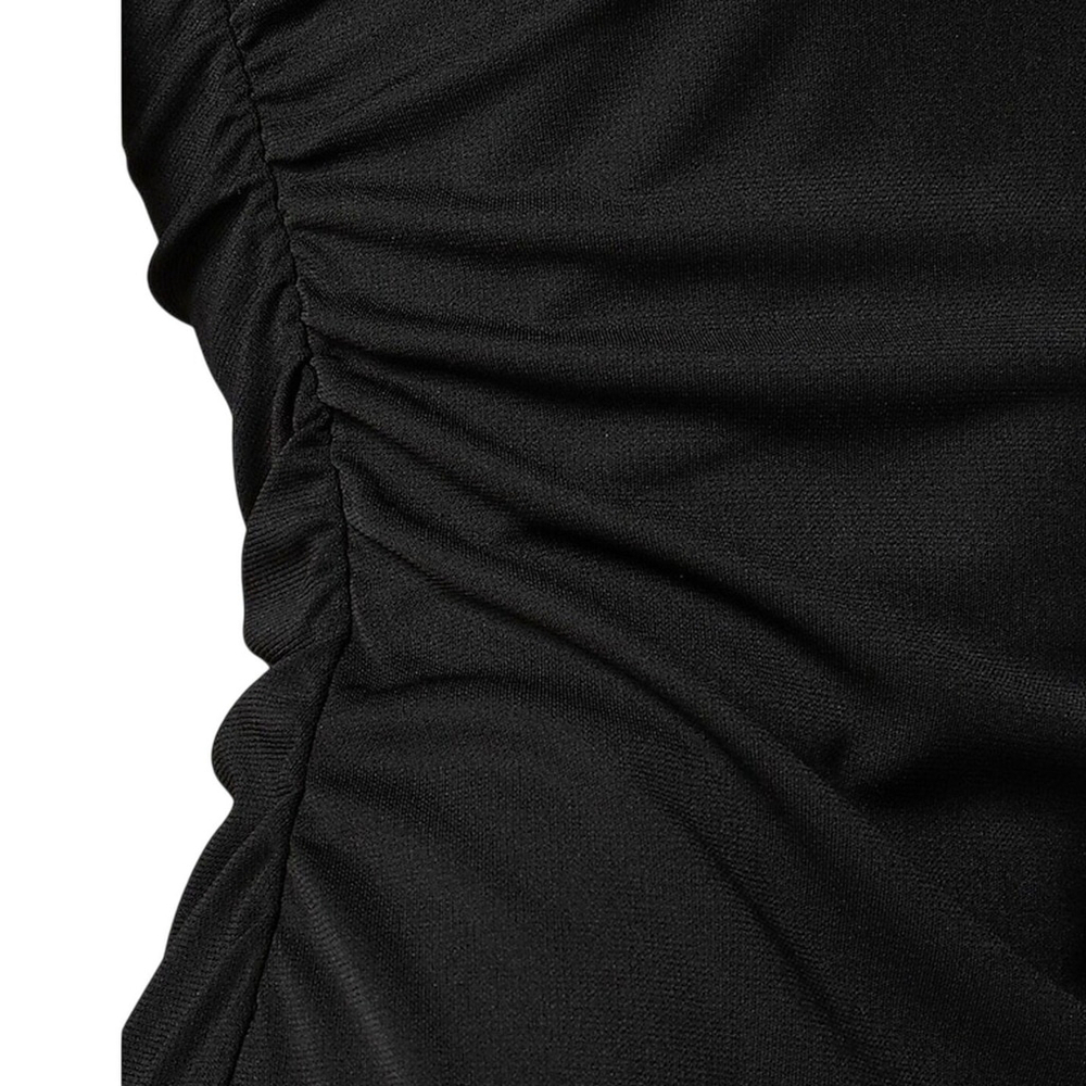 J.Crew Black One-Shoulder Ruched Midi Dress NWT Small Stretch Cocktail - Picture 3 of 7